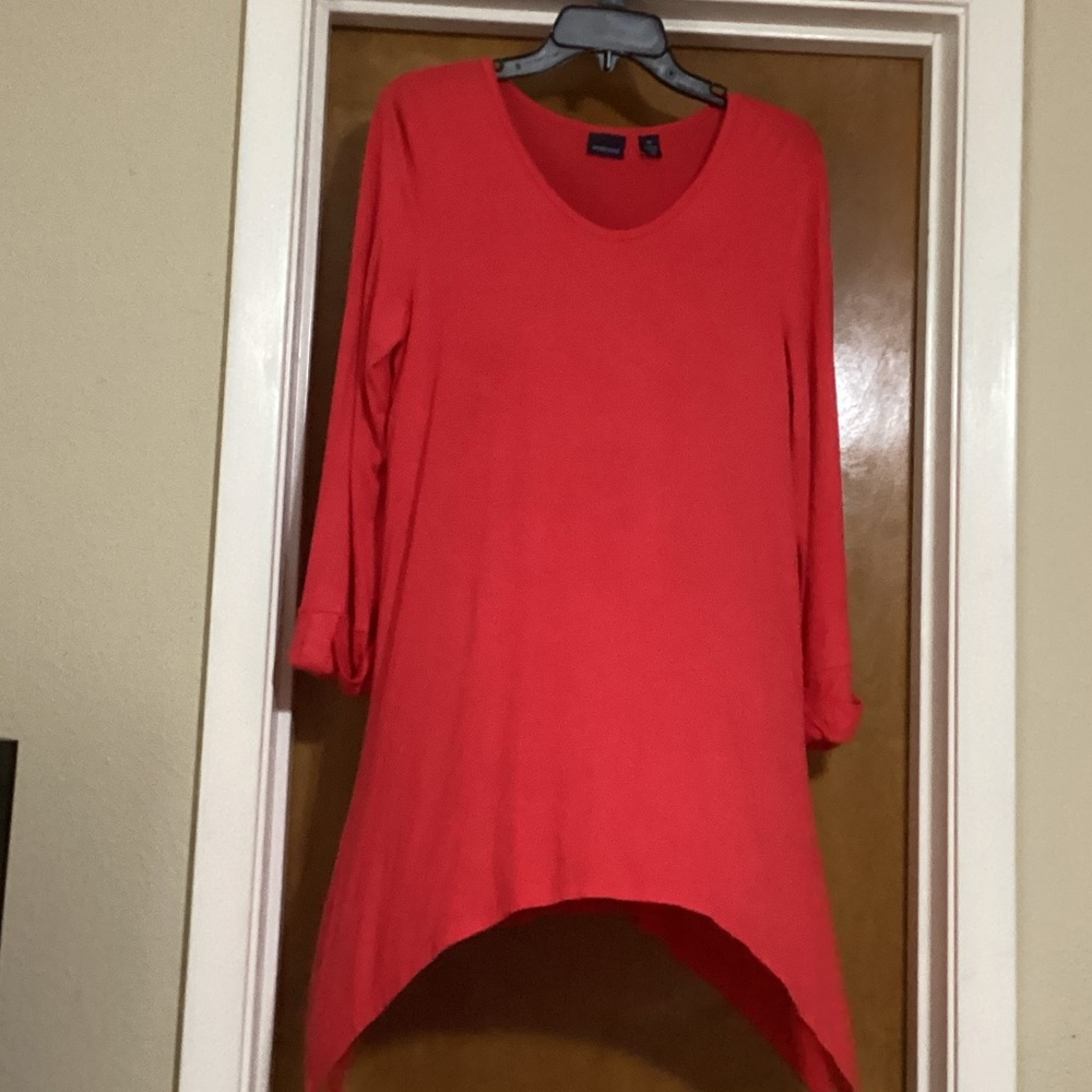 Westbound Red Cuffed Long Sleeve Tunic Medium